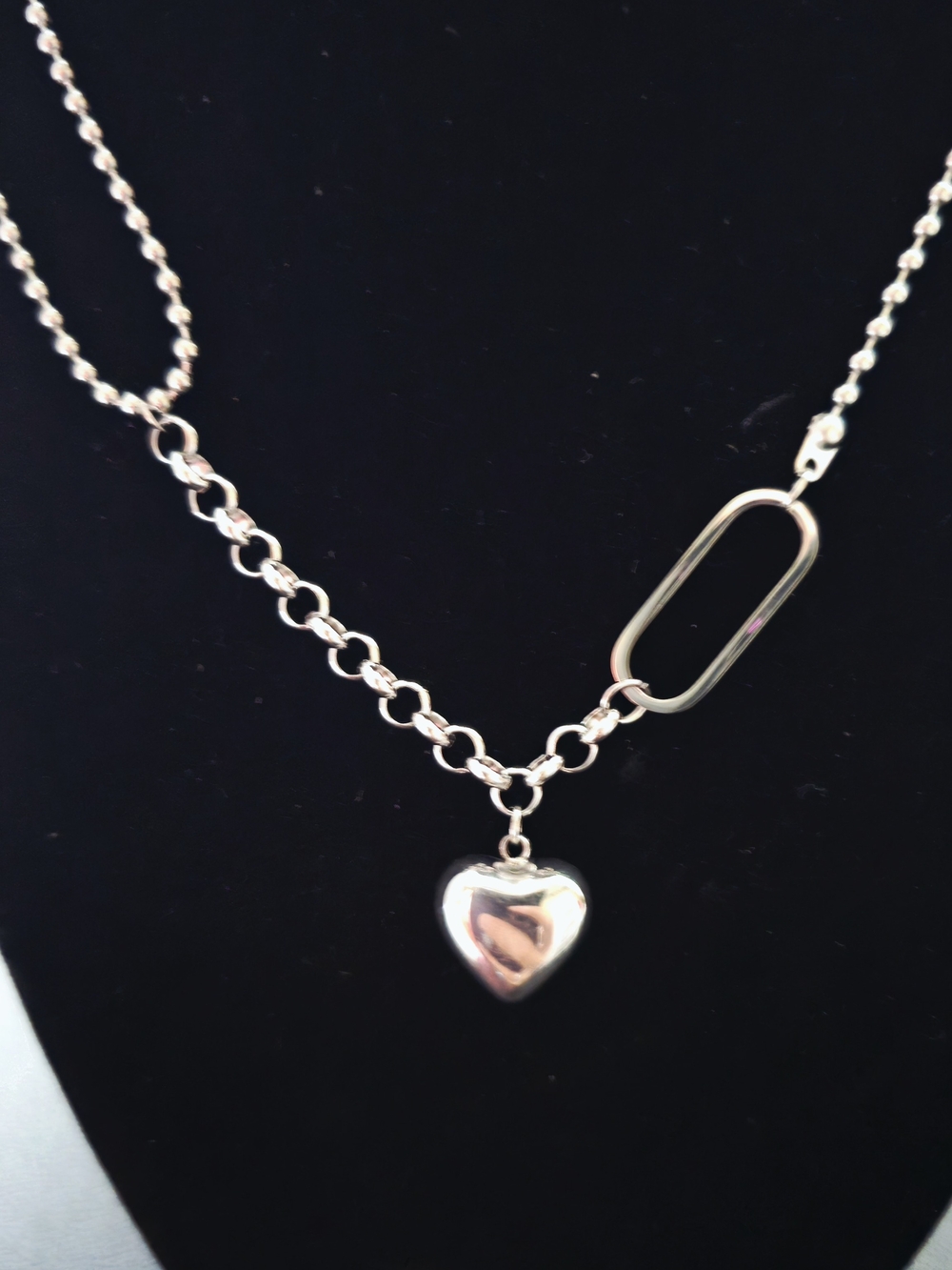 NEW Silver Heart Necklace Versatile Pendant Chain Goddess - Women's Jewelry
